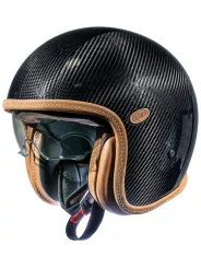Vintage Platinum Carbon Open Face Helmet - Premier