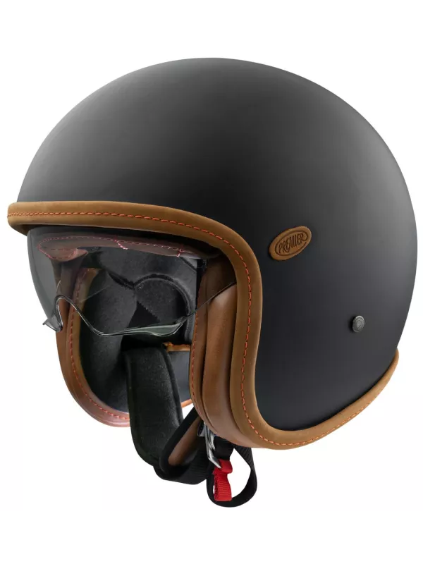 Vintage Platinum U9 Bm Couture Orange Open Face Helmet - Premier