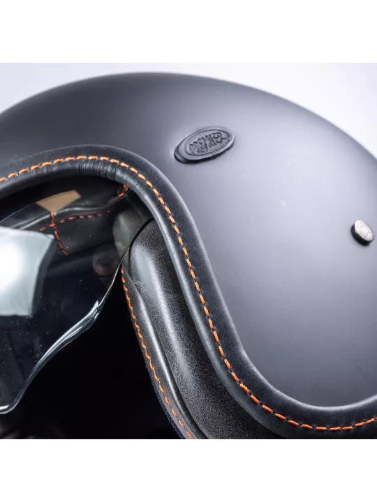 Capacete Vintage U9 Bm Preto Couture Laranja - Premier