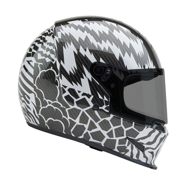 Casque Eliminator Carbon - Deathspray Gloss Black/White/Black- Bell