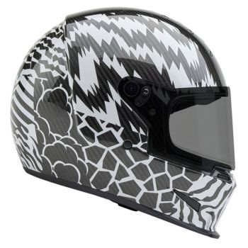 Casque Eliminator Carbon - Deathspray Gloss Black/White/Black- Bell