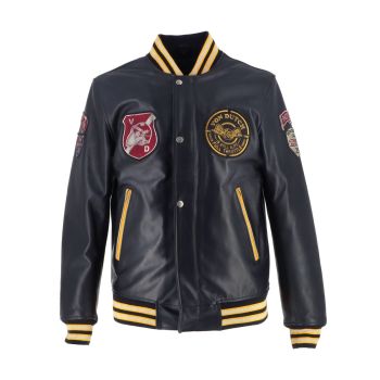 Blouson Collegian Cuir Rag - Helstons x Von Dutch