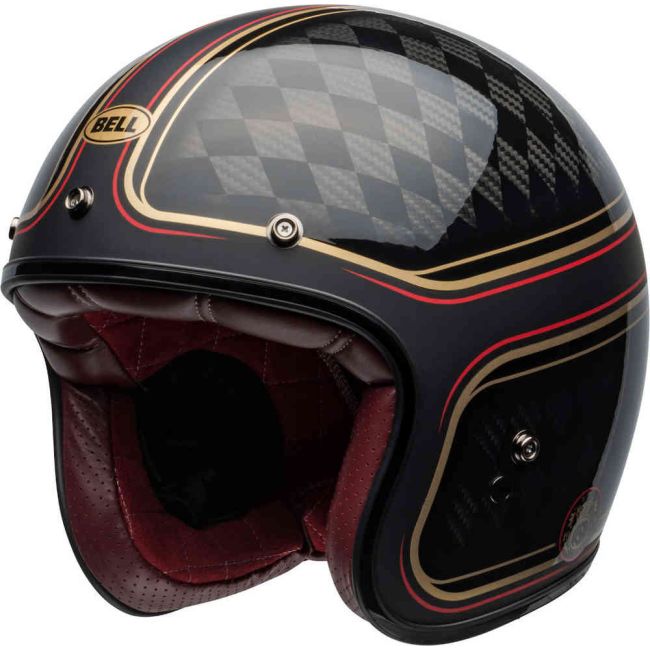 Casque Moto Jet Vintage Custom 500 Carbon Rsd Checkmate - Bell