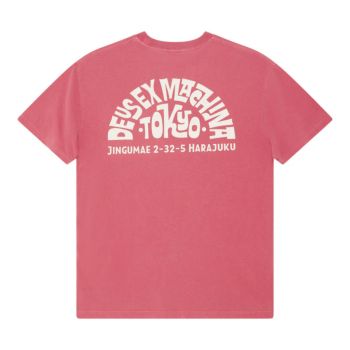T-Shirt Tokyo Address Tee Melon Red - Deus Ex Machina