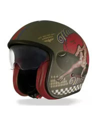 Capacete Vintage Pinup Military Bm - Premier
