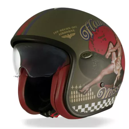 Capacete Vintage Pinup Military Bm - Premier