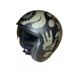 Casco Moto Jet Vintage Bd Verde Militar - Premier