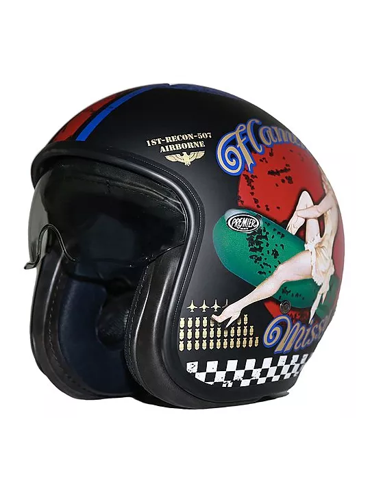 Vintage Pinup 9 Bm Open Face Helmet - Premier