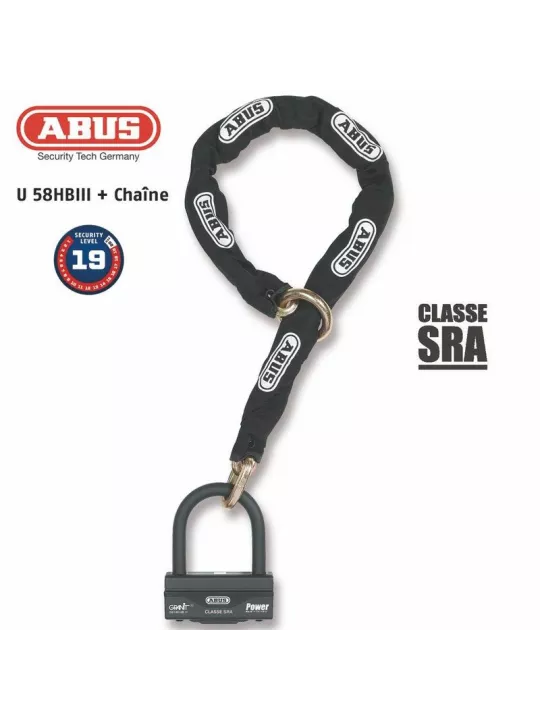 Antifurto U + catena ABUS 58HB3 + 12KS120L