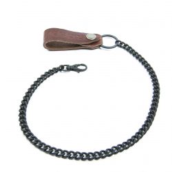 Helstons - Leather - metal chain and attaches leather wallet