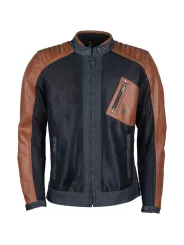Colt Air Canvas Denim-Mesh Leather retro jacket- Helstons