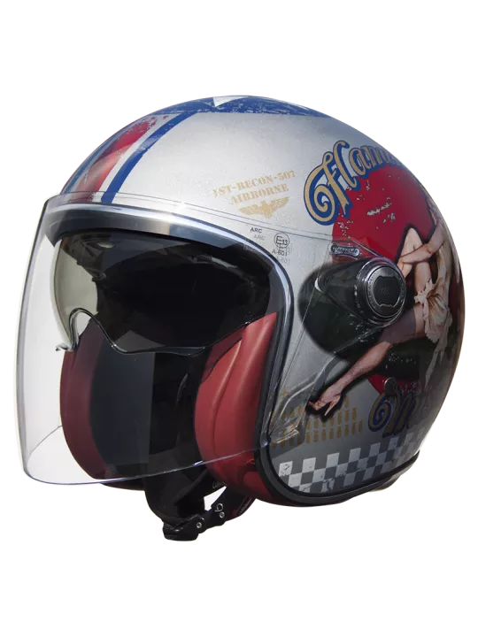 Capacete Premier Jet Vangarde Pinup Old Style Silver