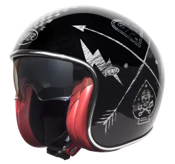 Capacete Casque Vintage Nx Silver Chromed - Premier