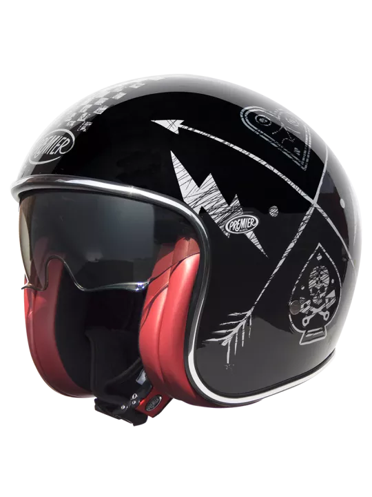 Nx Open Face Helmet Silver Chromed - Premier