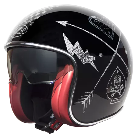 Nx Open Face Helmet Silver Chromed - Premier