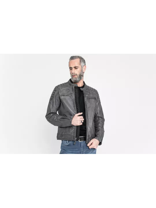 Chaqueta de cuero para moto Storm - John Doe