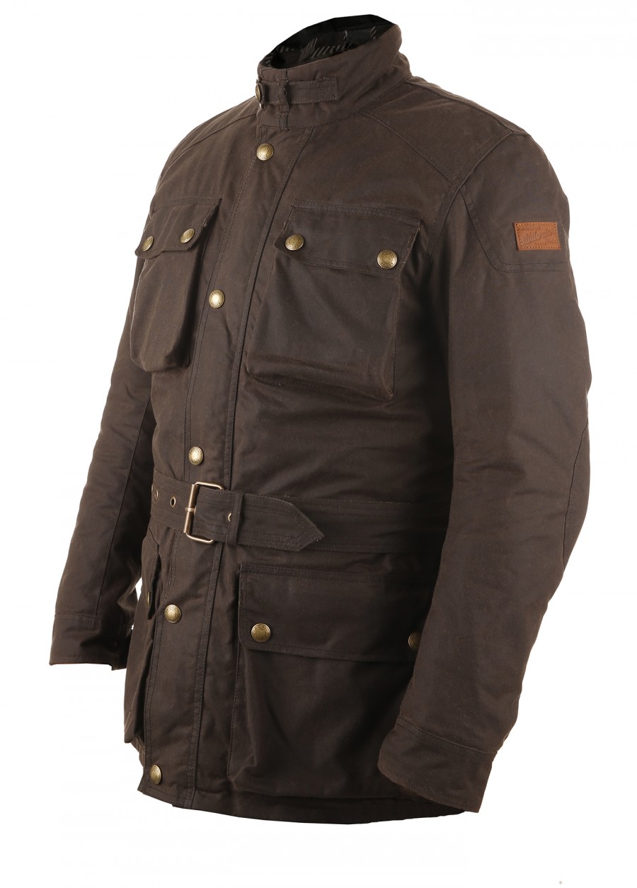 veste moto en coton ciré